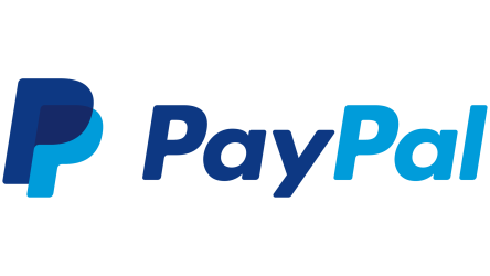 PayPal logo with a double P icon and the word PayPal in blue gradient text.